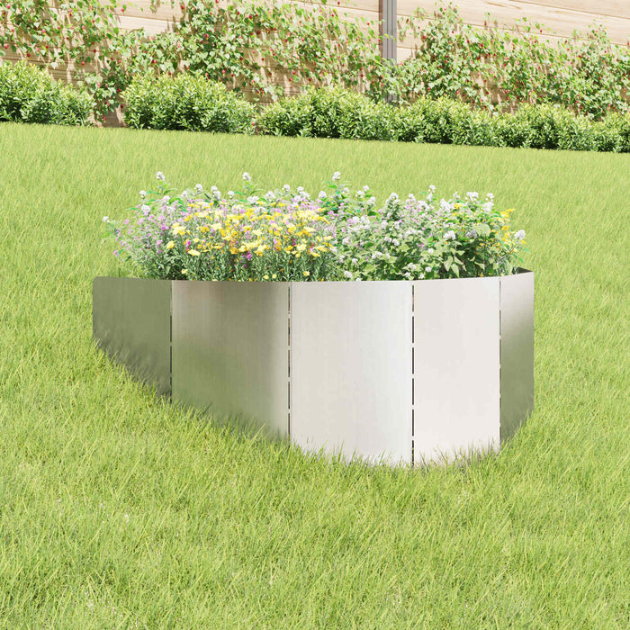 Margine pentru gazon 100 x 45 cm Oțel Argintiu - WALTI WALTI