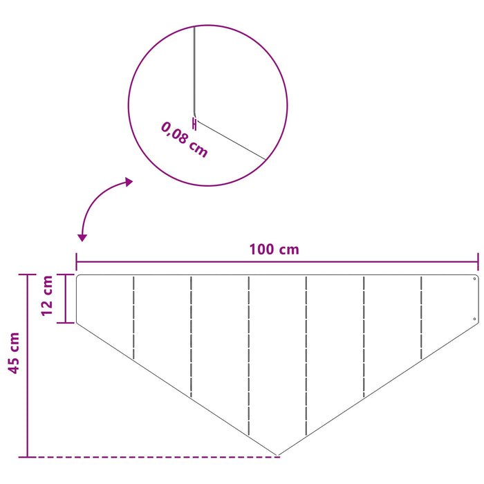 Margine pentru gazon 100 x 45 cm Oțel Argintiu - WALTI WALTI