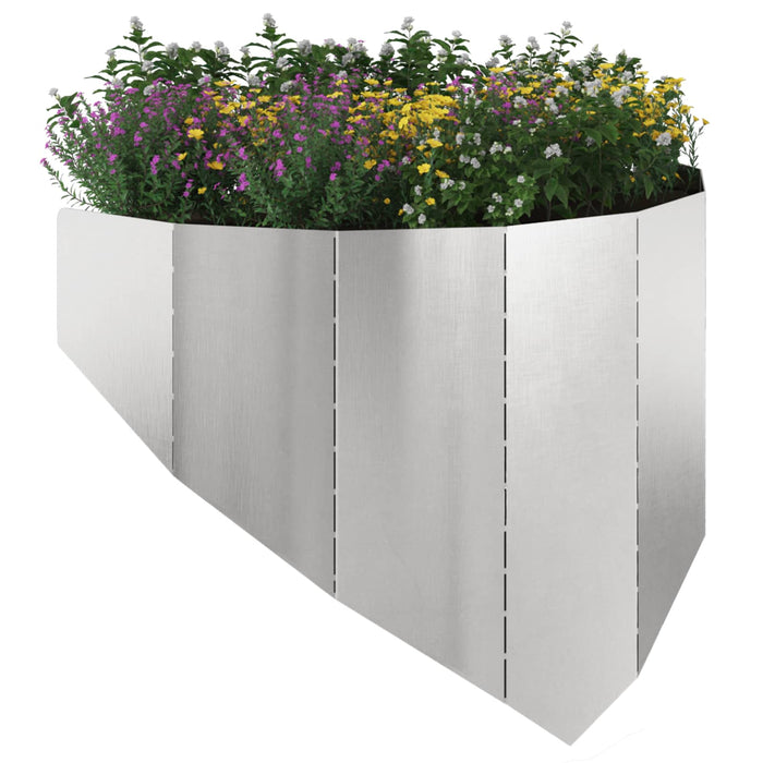 Margine pentru gazon 4 buc. 100 x 45 cm Oțel Argintiu - WALTI WALTI