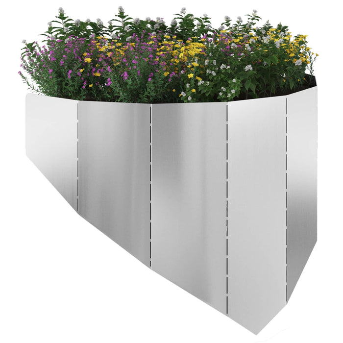 Margine pentru gazon 4 pcs 100 x 45 cm Oțel Argintiu WALTI