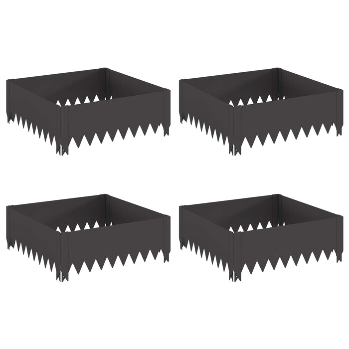 Margine pentru gazon 4 pcs 60 x 60 x 20 cm Oțel Negru WALTI