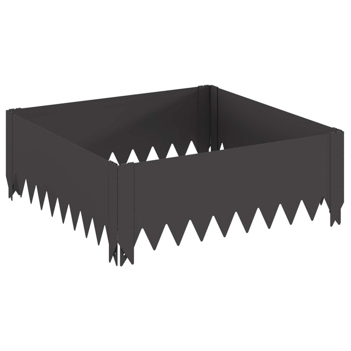 Margine pentru gazon 4 pcs 60 x 60 x 20 cm Oțel Negru WALTI