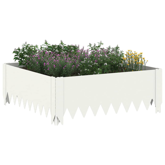 Margine pentru gazon 4 buc. 60 x 60 x 20 cm Oțel Alb - WALTI WALTI