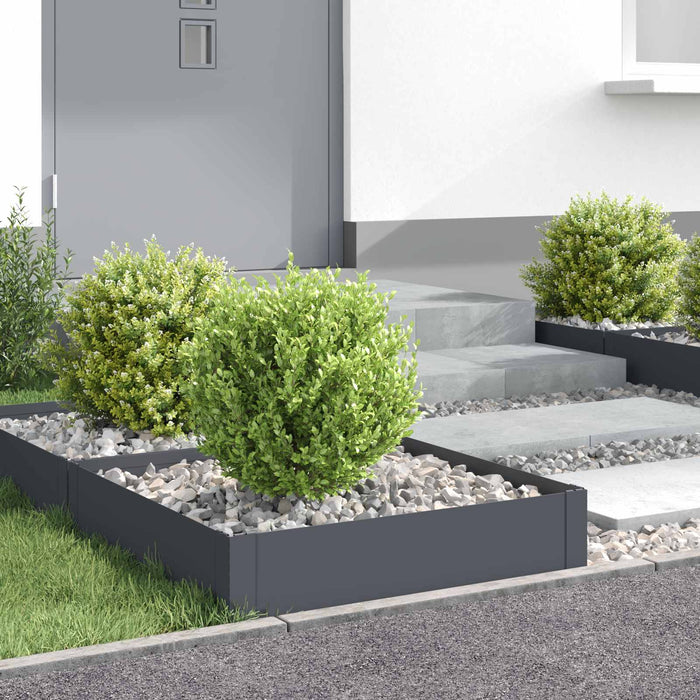 Margine pentru gazon 4 buc. 60 x 60 x 20 cm Oțel Antracit - WALTI WALTI