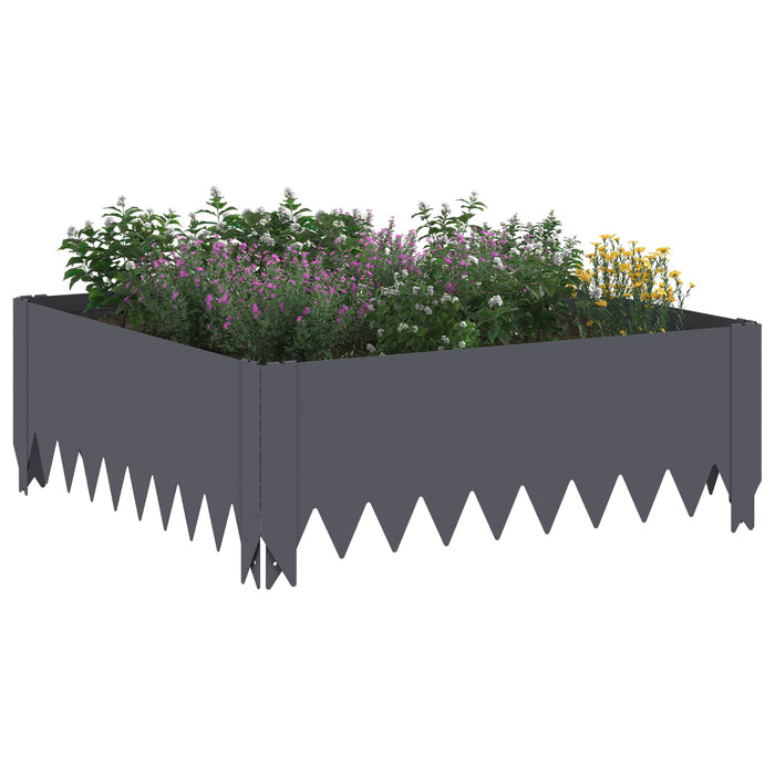 Margine pentru gazon 4 buc. 60 x 60 x 20 cm Oțel Antracit - WALTI WALTI