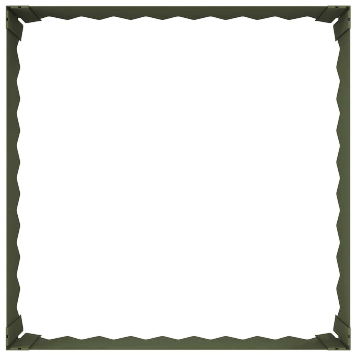 Margine pentru gazon 4 buc. 60 x 60 x 20 cm Oțel Verde măsliniu - WALTI WALTI