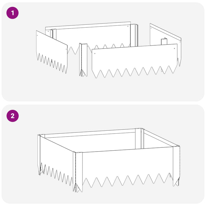 Margine pentru gazon 60 x 60 x 20 cm Oțel Argintiu - WALTI WALTI