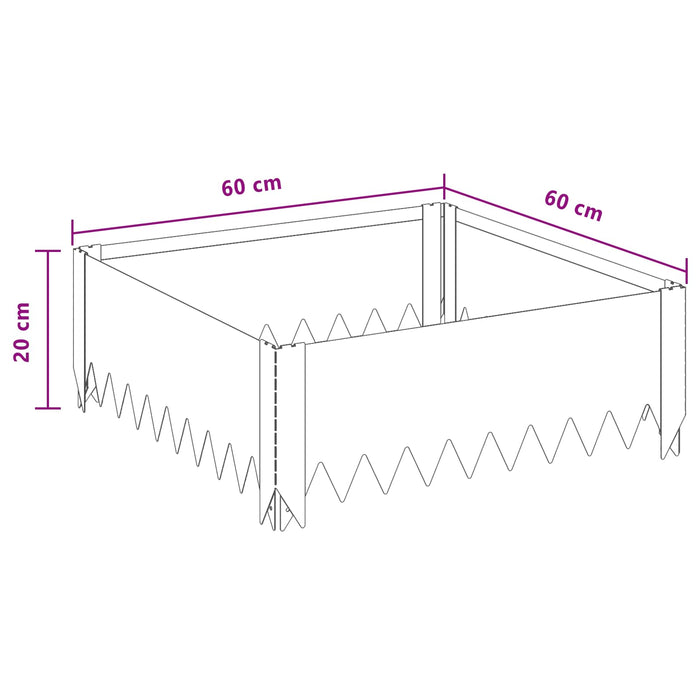 Margine pentru gazon 60 x 60 x 20 cm Oțel Argintiu - WALTI WALTI