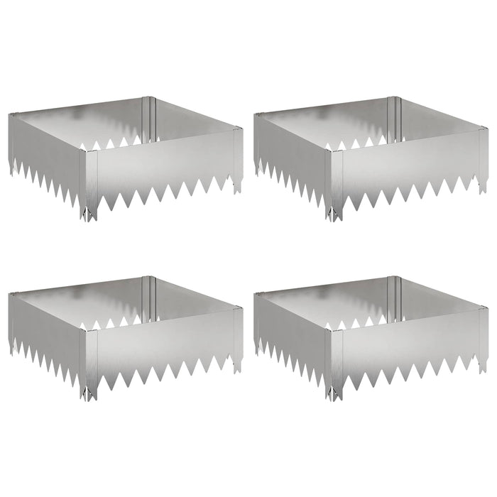Margine pentru gazon 4 buc. 60 x 60 x 20 cm Oțel Argintiu WALTI
