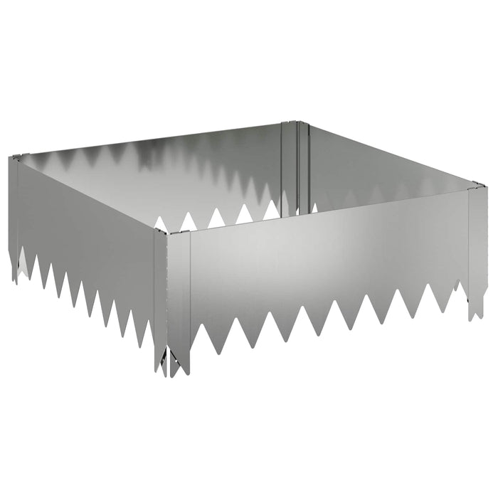 Margine pentru gazon 4 pcs 60 x 60 x 20 cm Oțel Argintiu WALTI