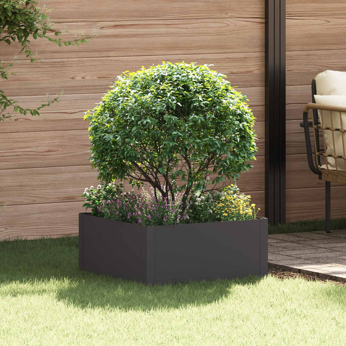 Margine pentru gazon 60 x 60 x 35 cm Oțel Negru - WALTI WALTI