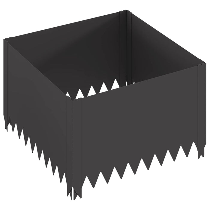 Margine pentru gazon 4 pcs 60 x 60 x 35 cm Oțel Negru WALTI