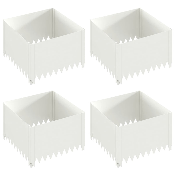 Margine pentru gazon 4 buc. 60 x 60 x 35 cm Oțel Alb - WALTI WALTI