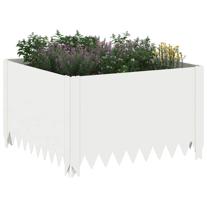 Margine pentru gazon 4 buc. 60 x 60 x 35 cm Oțel Alb - WALTI WALTI