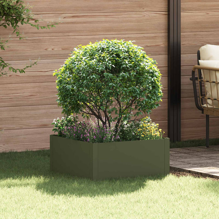 Margine pentru gazon 60 x 60 x 35 cm Oțel Verde măsliniu - WALTI WALTI