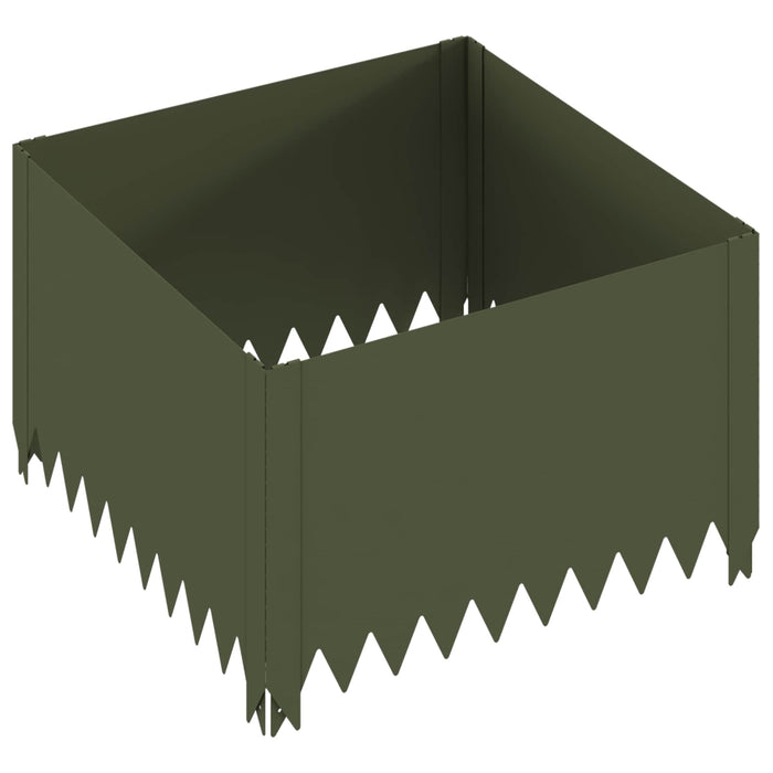 Margine pentru gazon 60 x 60 x 35 cm Oțel Verde măsliniu - WALTI WALTI