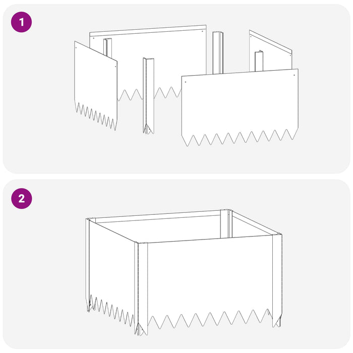 Margine pentru gazon 60 x 60 x 35 cm Oțel Argintiu - WALTI WALTI