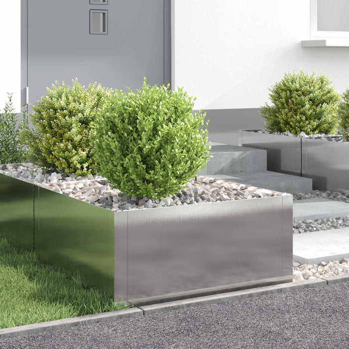 Margine pentru gazon 4 buc. 60 x 60 x 35 cm Oțel Argintiu - WALTI WALTI
