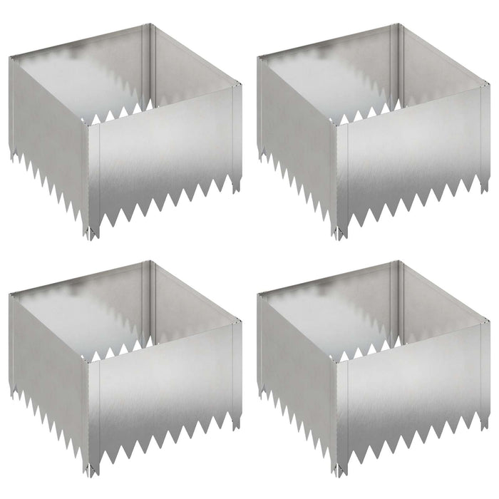 Margine pentru gazon 4 buc. 60 x 60 x 35 cm Oțel Argintiu - WALTI WALTI