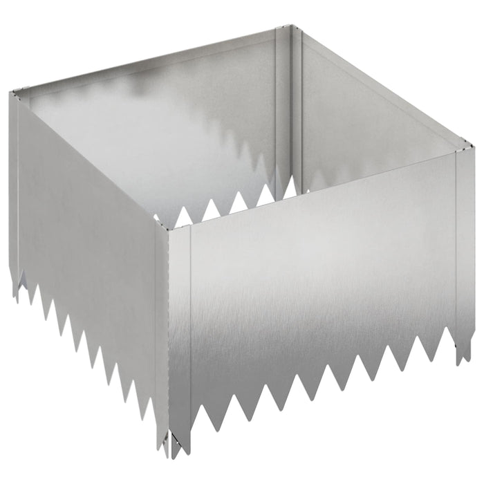 Margine pentru gazon 4 buc. 60 x 60 x 35 cm Oțel Argintiu - WALTI WALTI