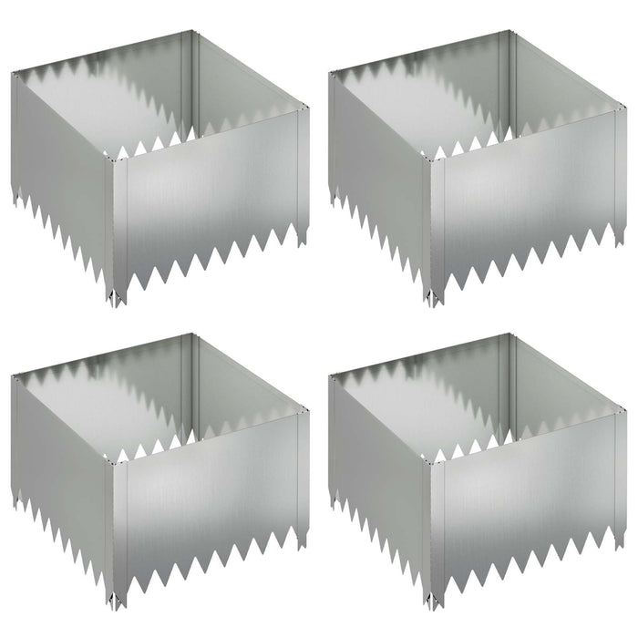 Margine pentru gazon 4 pcs 60 x 60 x 35 cm Oțel Argintiu WALTI