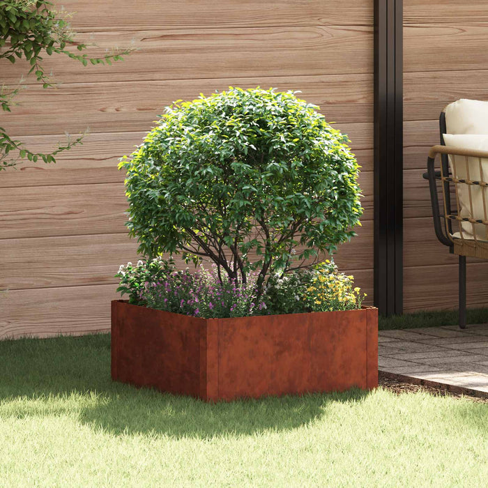 Margine pentru gazon 60 x 60 x 35 cm Oțel Ruginit WALTI