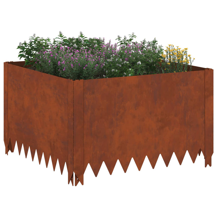 Margine pentru gazon 60 x 60 x 35 cm Oțel Ruginit WALTI