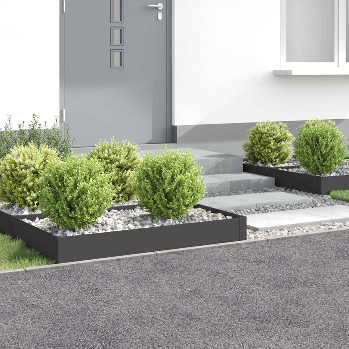 Margine pentru gazon 4 buc. 100 x 60 x 20 cm Oțel Negru - WALTI WALTI
