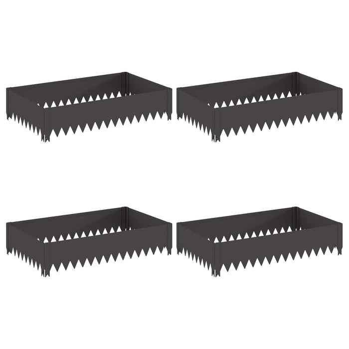 Margine pentru gazon 4 buc. 100 x 60 x 20 cm Oțel Negru - WALTI WALTI