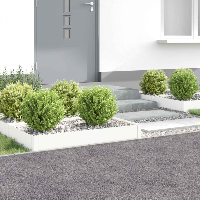 Margine pentru gazon 4 buc. 100 x 60 x 20 cm Oțel Alb - WALTI WALTI
