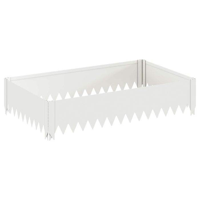 Margine pentru gazon 4 buc. 100 x 60 x 20 cm Oțel Alb - WALTI WALTI