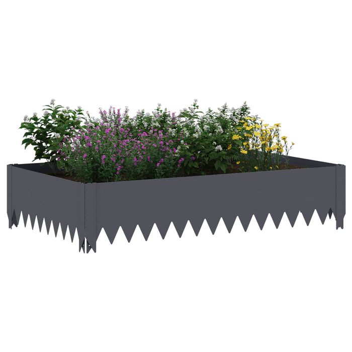 Margine pentru gazon 4 buc. 100 x 60 x 20 cm Oțel Antracit - WALTI WALTI