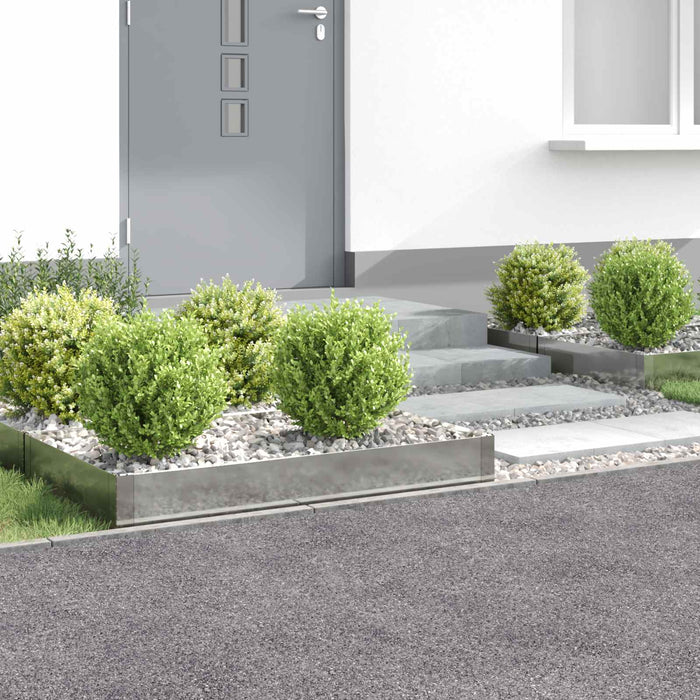 Margine pentru gazon 4 pcs 100 x 60 x 20 cm Oțel Argintiu WALTI