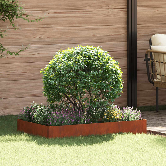 Margine pentru gazon 100 x 60 x 20 cm Oțel Ruginit WALTI