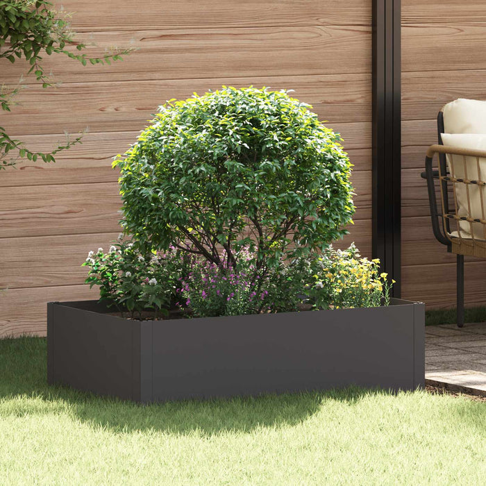 Margine pentru gazon 100 x 60 x 35 cm Oțel Negru - WALTI WALTI