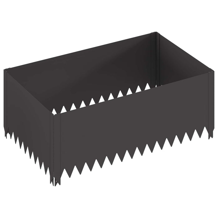 Margine pentru gazon 100 x 60 x 35 cm Oțel Negru - WALTI WALTI