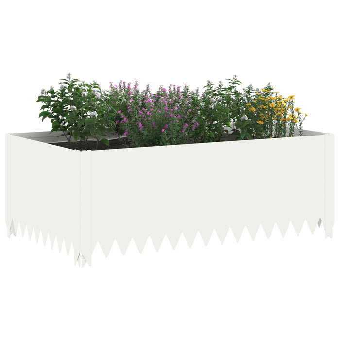 Margine pentru gazon 4 buc. 100 x 60 x 35 cm Oțel Alb - WALTI WALTI