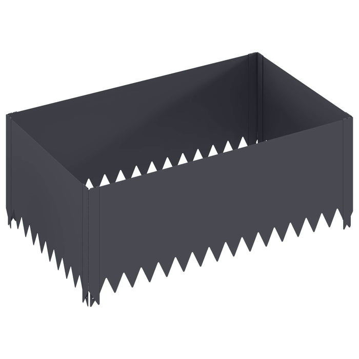 Margine pentru gazon 4 buc. 100 x 60 x 35 cm Oțel Antracit - WALTI WALTI