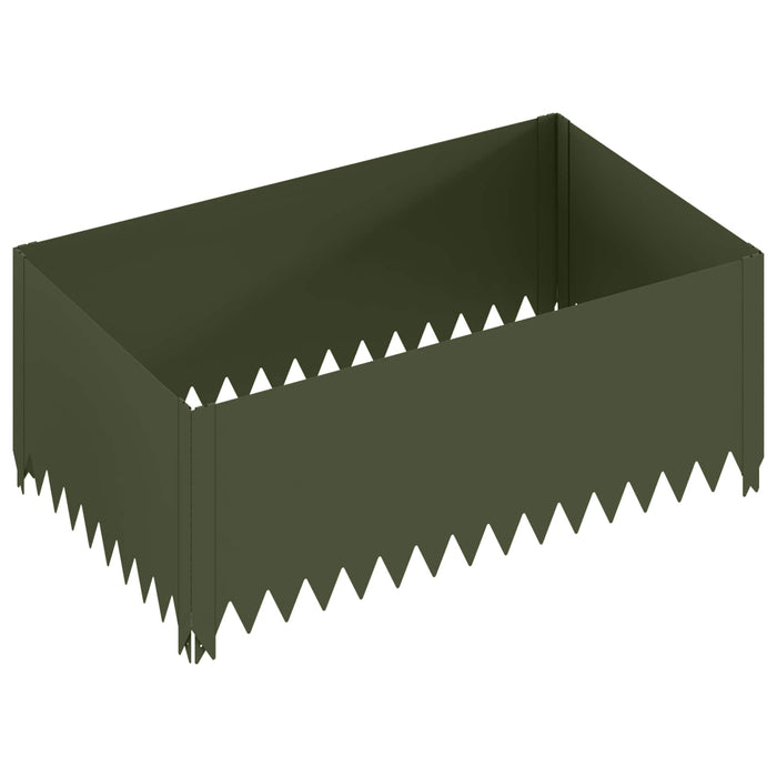 Margine pentru gazon 100 x 60 x 35 cm Oțel Verde măsliniu - WALTI WALTI