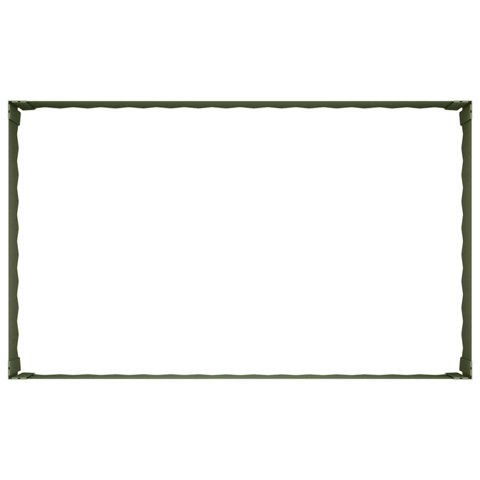 Margine pentru gazon 100 x 60 x 35 cm Oțel Verde măsliniu - WALTI WALTI