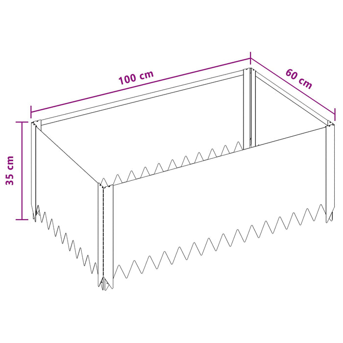 Margine pentru gazon 100 x 60 x 35 cm Oțel Argintiu - WALTI WALTI