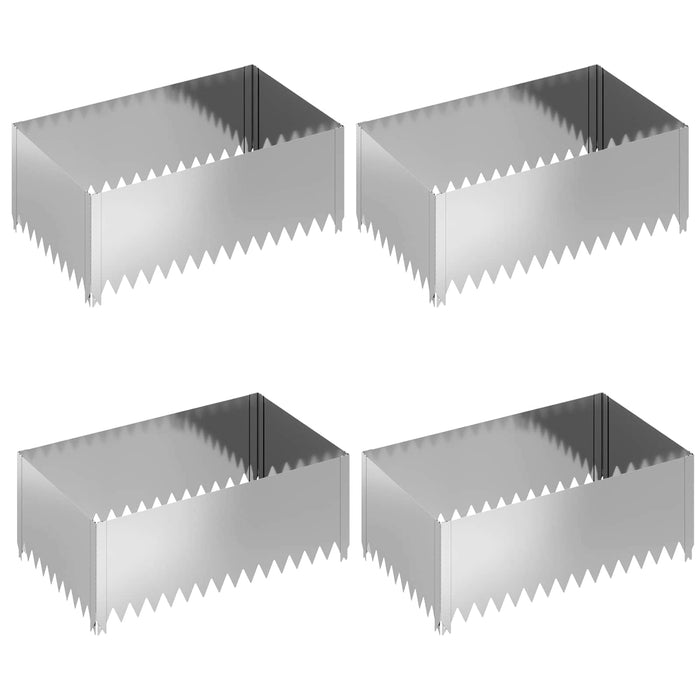 Margine pentru gazon 4 pcs 100 x 60 x 35 cm Oțel Argintiu WALTI
