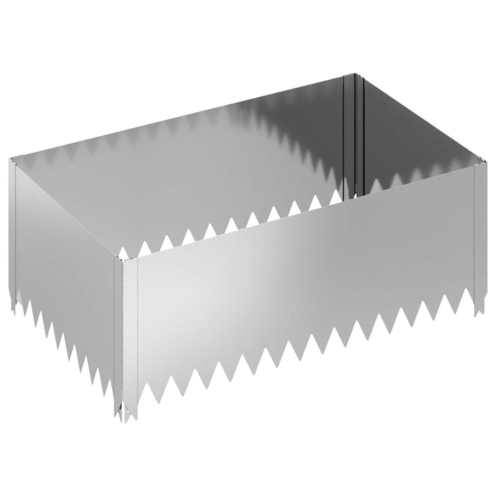 Margine pentru gazon 4 pcs 100 x 60 x 35 cm Oțel Argintiu WALTI
