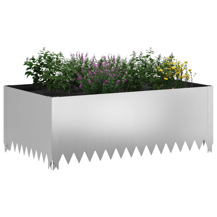 Margine pentru gazon 4 pcs 100 x 60 x 35 cm Oțel Argintiu WALTI