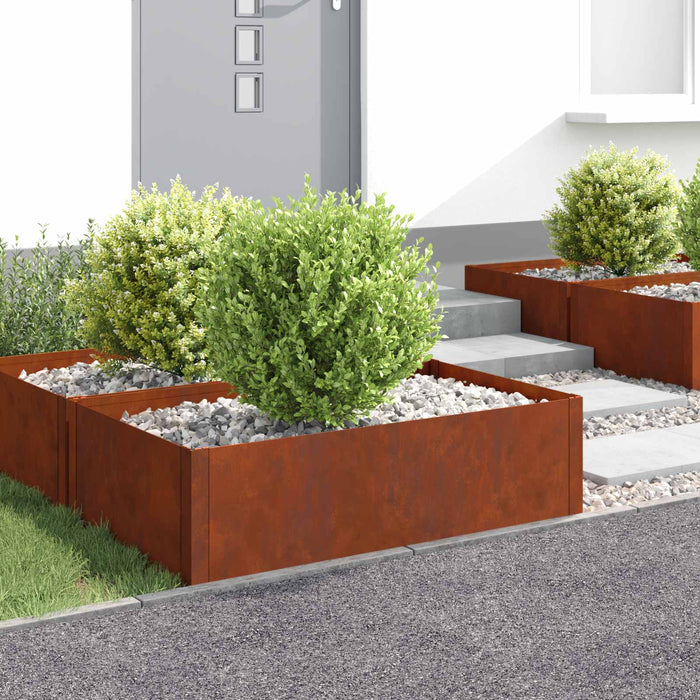 Margine pentru gazon 100 x 60 x 35 cm Oțel Ruginit WALTI