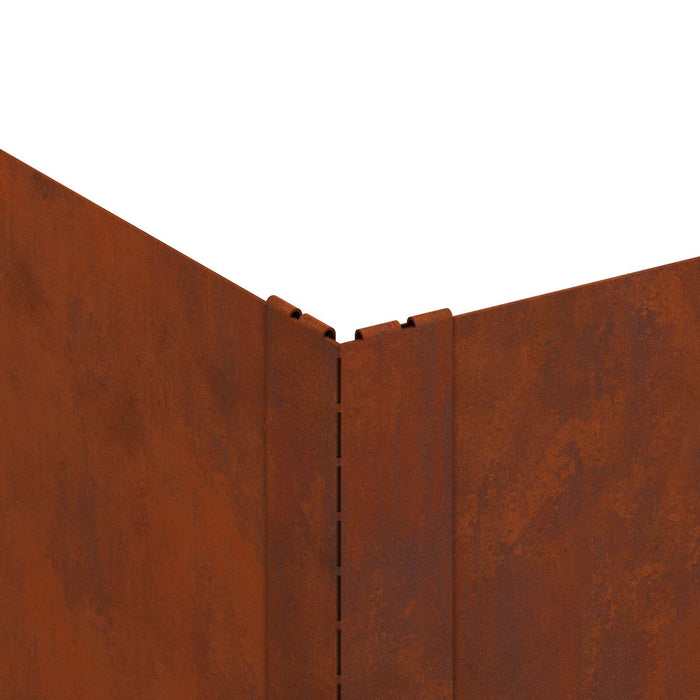 Margine pentru gazon 4 pcs 100 x 60 x 35 cm Oțel Ruginit WALTI