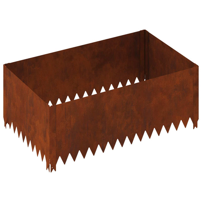 Margine pentru gazon 4 pcs 100 x 60 x 35 cm Oțel Ruginit WALTI