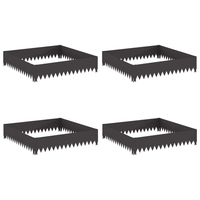 Margine pentru gazon 4 pcs 100 x 100 x 20 cm Oțel Negru WALTI