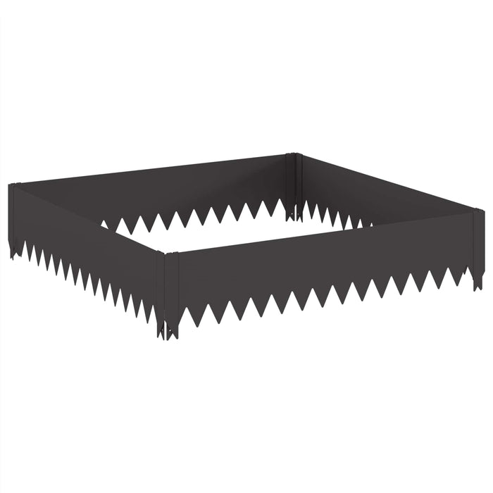 Margine pentru gazon 4 pcs 100 x 100 x 20 cm Oțel Negru WALTI