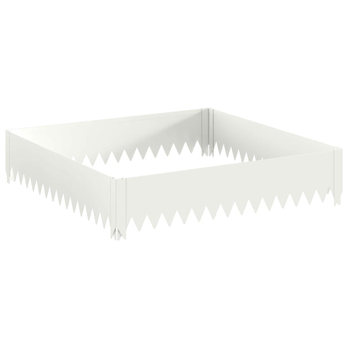 Margine pentru gazon 4 buc. 100 x 100 x 20 cm Oțel Alb - WALTI WALTI